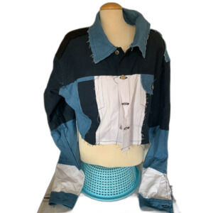 Defi Design Denim Patchwork Jacket, Blue / One size